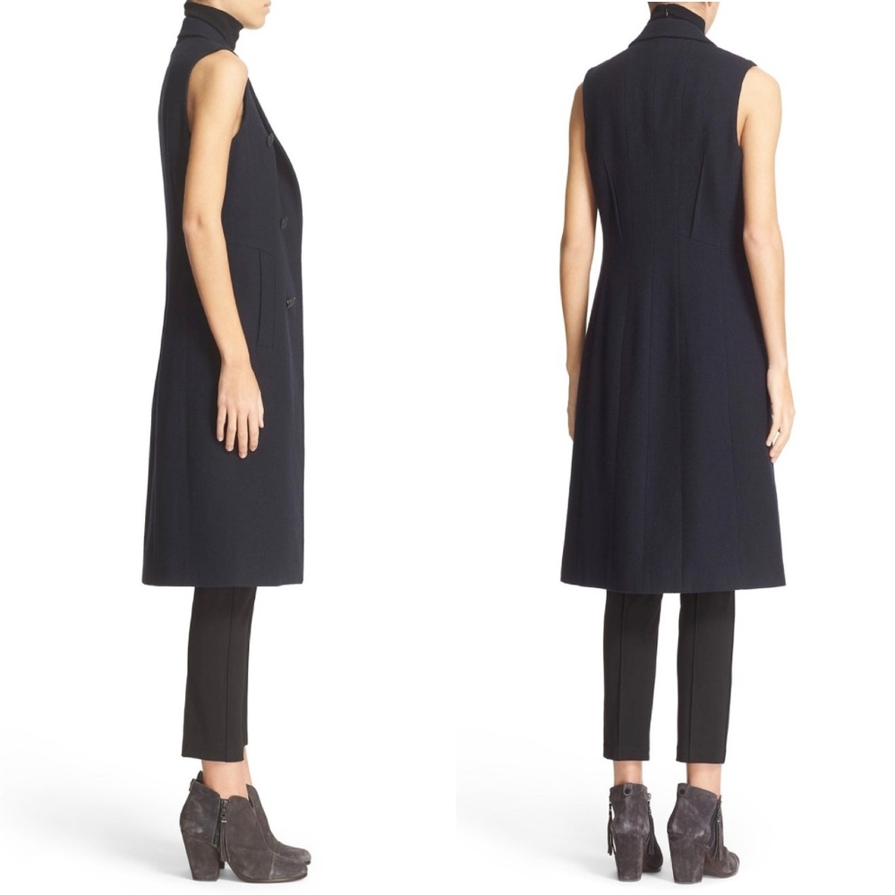 Rag & Bone Fitted Faye Wool Navy Vest Coat N48 - Picture 4 of 8